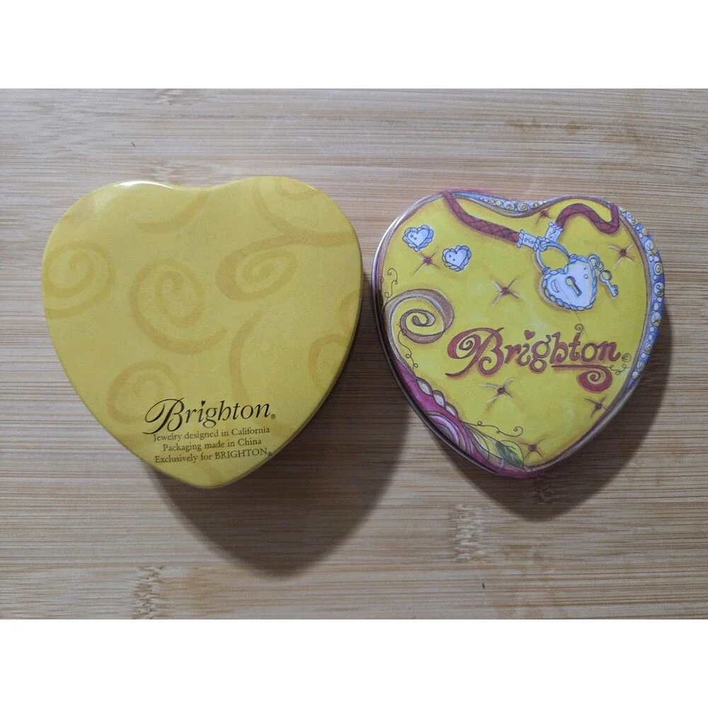 Brighton Drawstring Fabric Jewelry Pouch  Gift Bag Hearts 3 Bags +‎ 2 Heart Tin